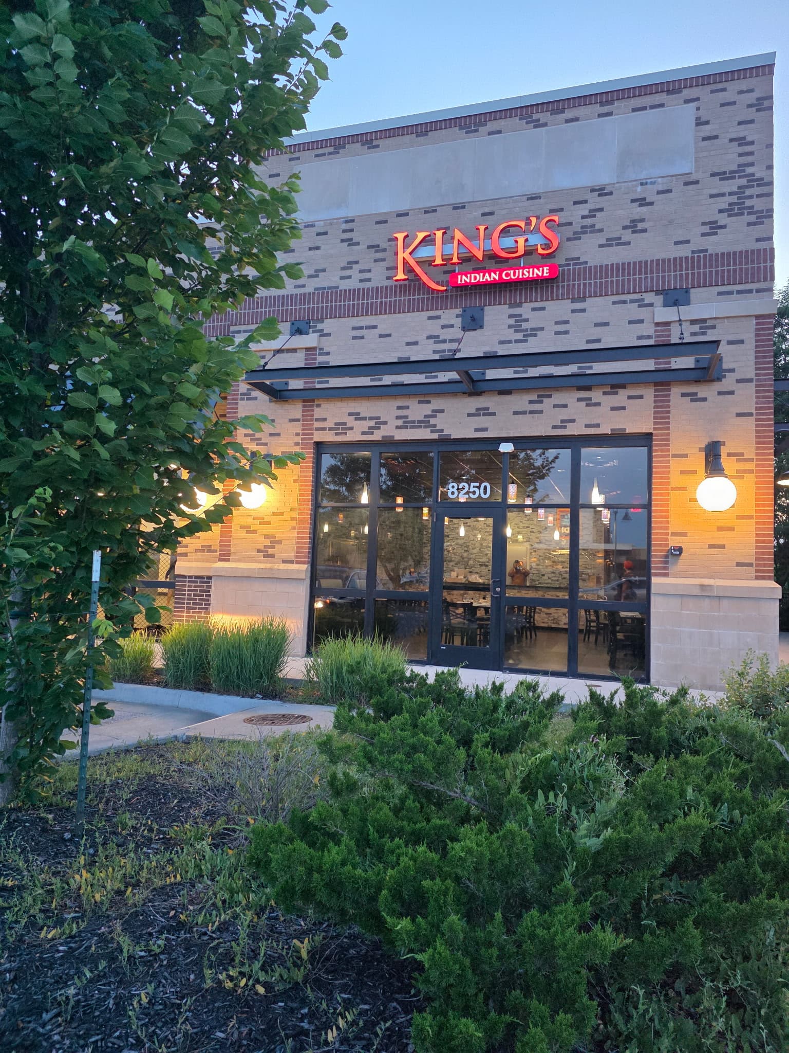 King's Indian Cuisine — exterior at dusk, Kansas City